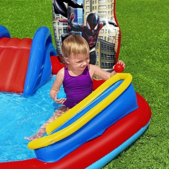 Bestway: Spider-Man Inflatable Water Play Center - 6'11"x6'9"x50". NWT in box. - Picture 6 of 10